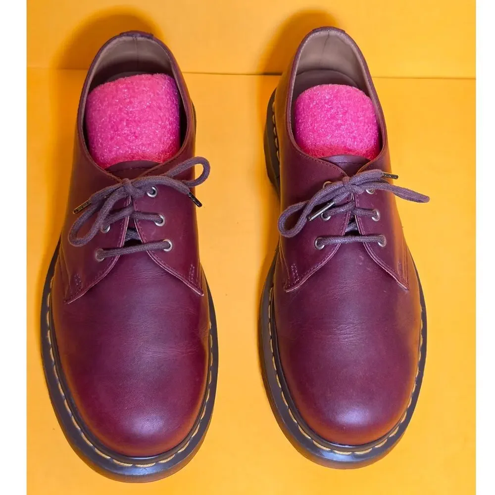 RARE Dr Martens 13377 For Life Oxfords Oxblood Burgundy Leather Men 9 Women 10